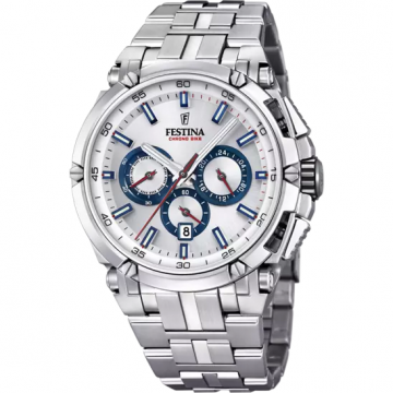 FESTINA MEN'S GREY SILVER STAINLESS STEEL WATCH BRACELET