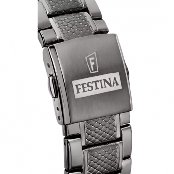 FESTINA MEN'S BLACK PRESTIGE STAINLESS STEEL WATCH BRACELET